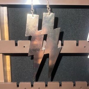 Gold Lightning Bolt Earrings